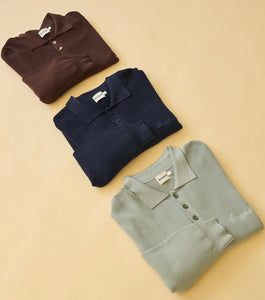 ENNIO LS KNIT POLO - JADE