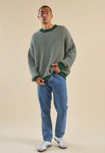 Load image into Gallery viewer, Green Stripe Chunky Knit Rib Oversized Sweater