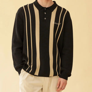 APRILE LS KNIT POLO - BLACK