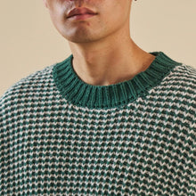 Load image into Gallery viewer, Green Stripe Chunky Knit Rib Oversized Sweater