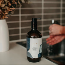 Load image into Gallery viewer, Bottle of hand soap on a kitchen counter with a blurred background