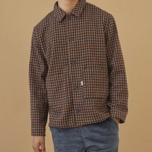 Load image into Gallery viewer, Rust Check Button Overshirt