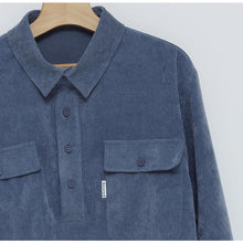 Load image into Gallery viewer, Steel Blue Cord Overhead Shirt