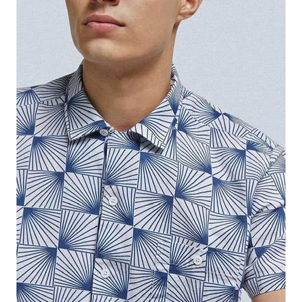 Selleck Short Sleeve Linen Shirt (Sun Rays)