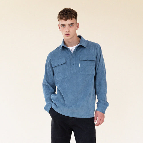 Steel Blue Cord Overhead Shirt